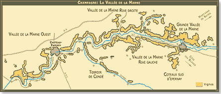 Champagne: Carte de la Vallée de la Marne