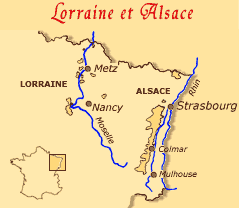 Carte des vins d'Alsace et de Lorraine