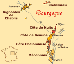 Carte des vins de Bourgogne