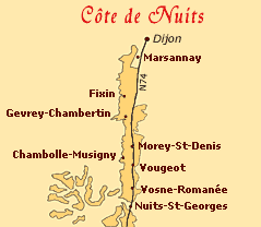 Carte de la Côte de Nuits