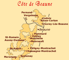 Carte de la Côte de Beaune