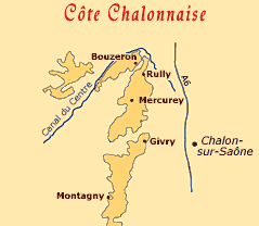 Carte des vins de la Côte Chalonnaise