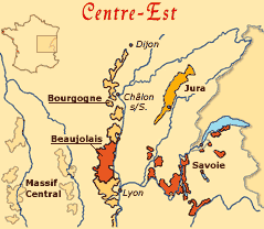 Carte des vins du Centre-Est