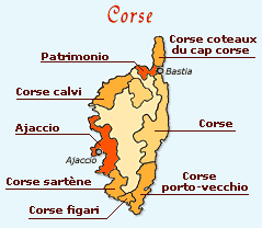 Carte des vins de Corse