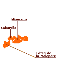 Carte des vins du Languedoc