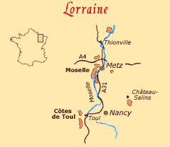 Carte des vins de Lorraine
