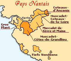 Carte des vins du Pays Nantais