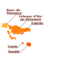 Carte des vins de Provence