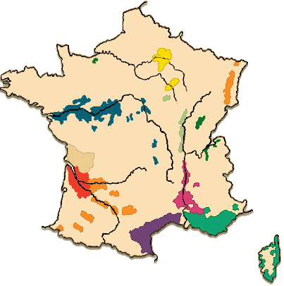 Carte des vins de France