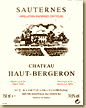 Etiquette Château Haut-Bergeron