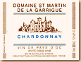 Etiquette Domaine St Martin de La Garrigue - Chardonnay