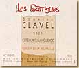Etiquette Domaine Clavel - Les Garrigues