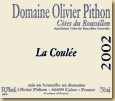 Etiquette Domaine Olivier Pithon - La Coulée