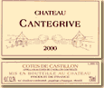 Etiquette Château Cantegrive