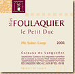 Etiquette Mas Foulaquier - Le Petit Duc