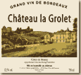 Etiquette Château La Grolet