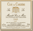 Etiquette Clos La Carizière