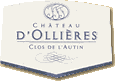 Etiquette Château d'Ollières - Clos de L'Autin