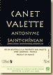 Etiquette Domaine Canet-Valette - Antonyme