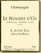 Etiquette L. Aubry Fils - Le Nombre d'Or
