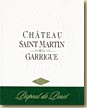 Etiquette St Martin de La Garrigue - Picpoul de Pinet