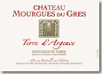 Etiquette Château Mourgues du Gres - Terre d'Argence