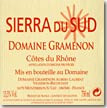 Etiquette Domaine Gramenon - Sierra du Sud
