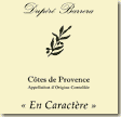 Etiquette Dupéré Barrera - En Caractère (b)