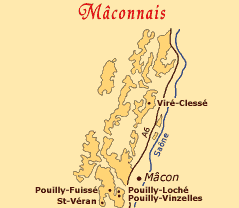 Carte des vins du Mâconnais