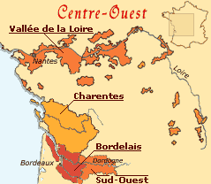 Carte des vins du Centre-Ouest