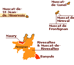 Carte des vins du Roussillon