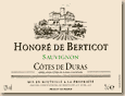 Etiquette Honoré de Berticot