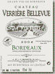 Etiquette Château La Verrière Bellevue