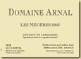 Etiquette Domaine Arnal - Les Mégères