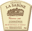 Etiquette Château La Sabine - Réserve