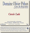 Etiquette Domaine Olivier Pithon - Cuvée Laïs