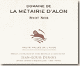 Etiquette Domaine de La Métairie d'Alon - Pinot Noir