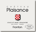 Etiquette Château Plaisance - Fronton